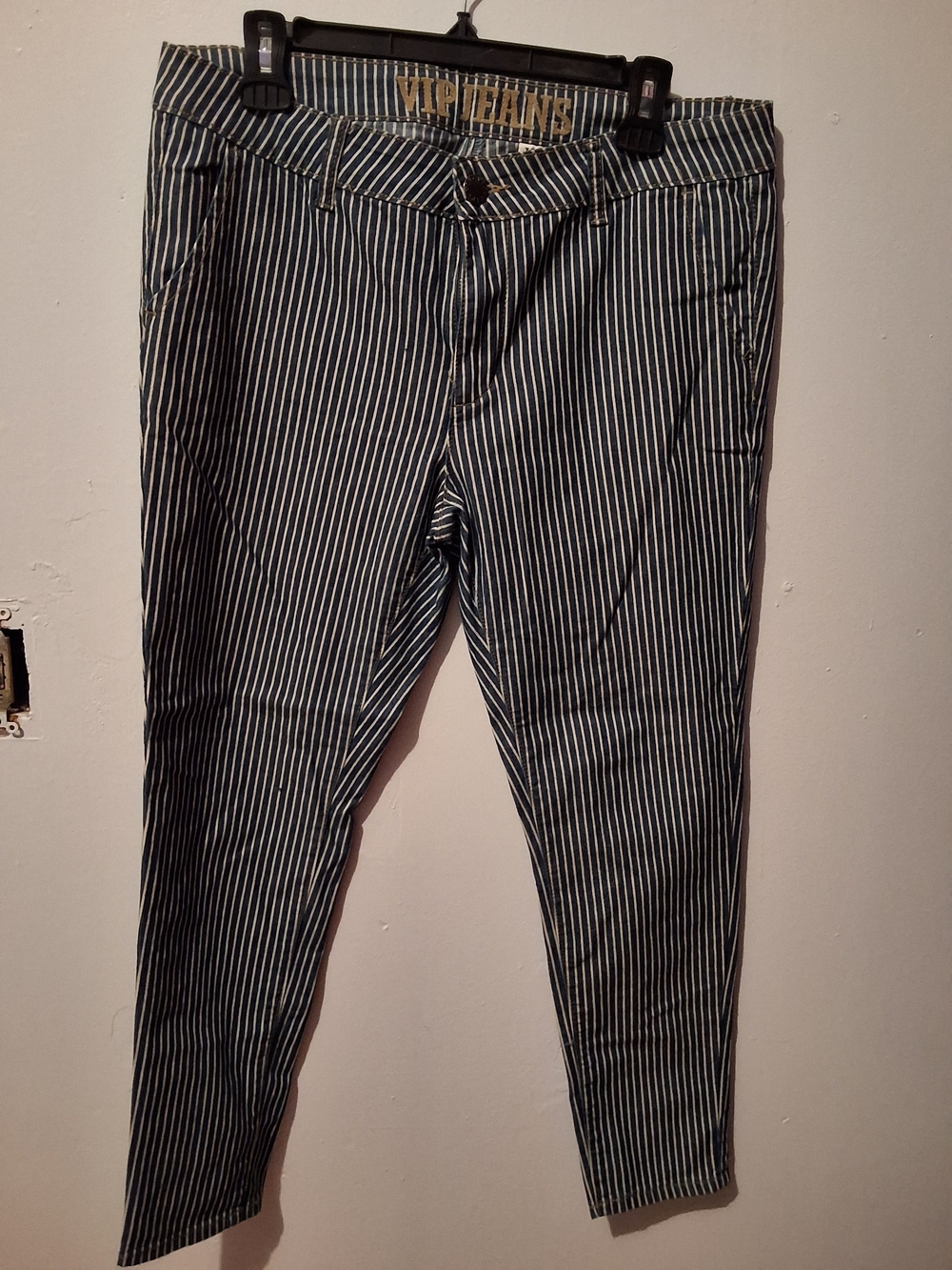 VIP Blue & White Pinstripe Jeans